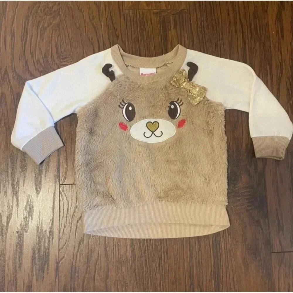 2T Nannette Kids Reindeer Sweater Outfit - Christmas, Winter